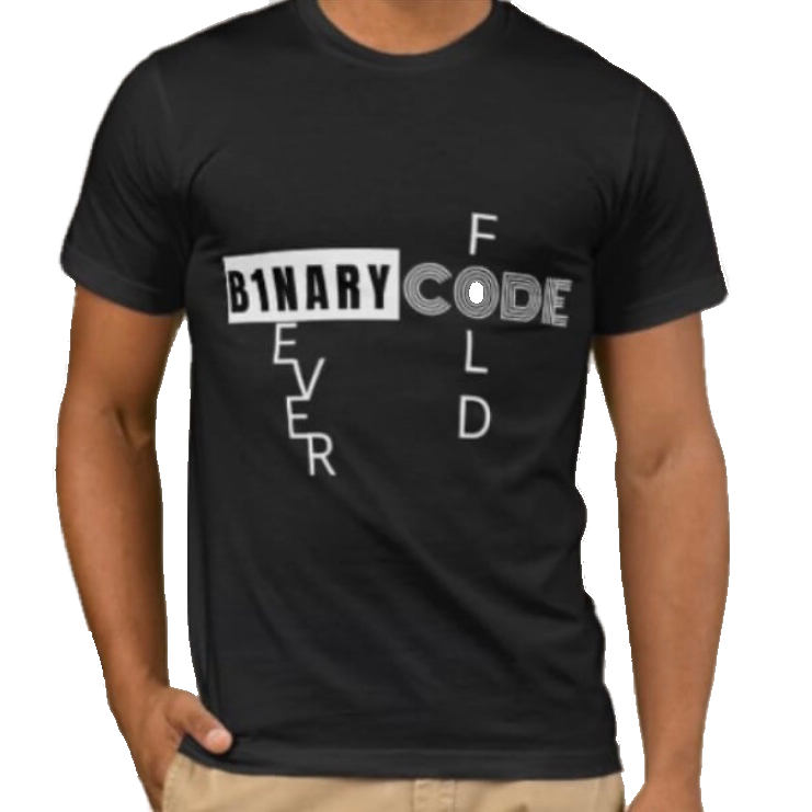 "B1NARY C0DE NEVER FOLD" Tee $19.95